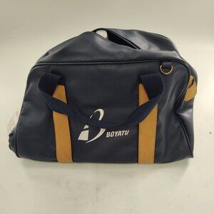 Gym Sports Travel Duffel Bag: "Leather-like" Workout Bag with Shoe bag-Blue